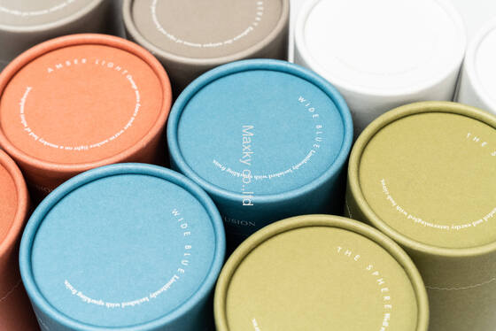 Eco-friendly cylindrical cardboard boxes, custom-made cardboard packaging kraft paper, printing available.