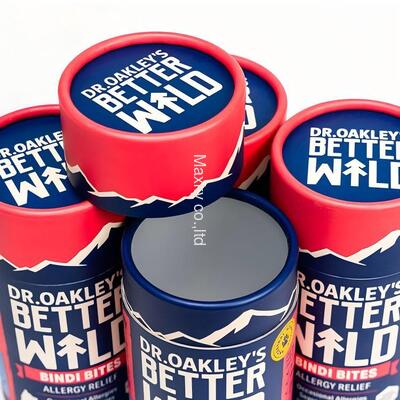 Customized eco-friendly wholesale round paper tubes, red or custom colors, for pet food packaging.