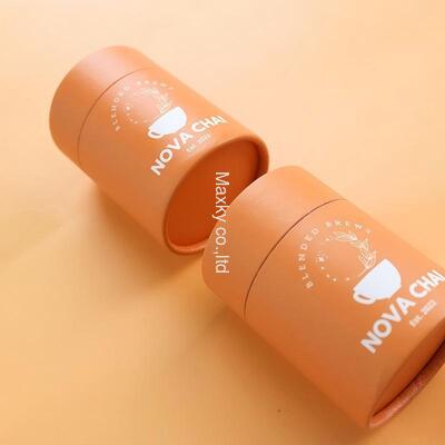 Custom-made cylindrical brown hollow kraft paper tube packaging, suitable for coffee.