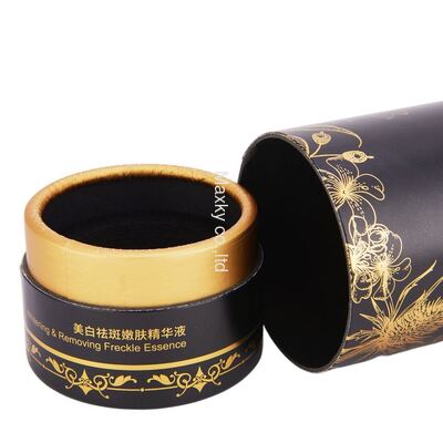 Black and Gold Paper Tube Packaging for Perfume Wine Whisky Cosmetic Bottles-Eco-Friendly Durable Recycled Material