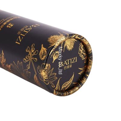 Black and Gold Paper Tube Packaging for Perfume Wine Whisky Cosmetic Bottles-Eco-Friendly Durable Recycled Material