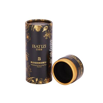 Black and Gold Paper Tube Packaging for Perfume Wine Whisky Cosmetic Bottles-Eco-Friendly Durable Recycled Material
