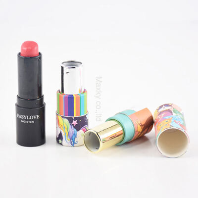 Customized push-pull replaceable kraft paper lipstick tray container packaging paper tube