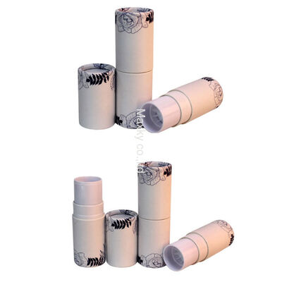 Custom  Mini Packaging Cardboard Lip Balm Tray Lipgloss 14g 15g 10ml Kraft Twist Paper Tube for Lip Oil Balm