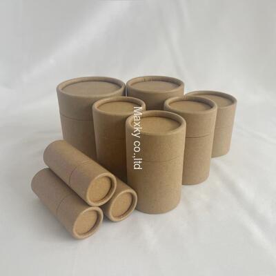 Environmentally friendly, reusable paper tube packaging, suitable for sunscreen and body lotion jar products.
