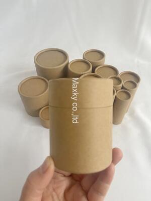 Environmentally friendly, reusable paper tube packaging, suitable for sunscreen and body lotion jar products.