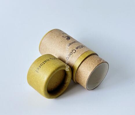 Customized round deodorant paper packaging, biodegradable lipstick tube, kraft paper cylinder