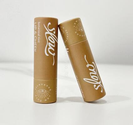 Eco-friendly round deodorizing paper tube cosmetic packaging box lip balm kraft paper cylindrical tube