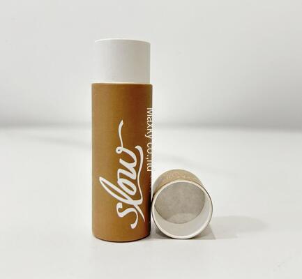 Eco-friendly round deodorizing paper tube cosmetic packaging box lip balm kraft paper cylindrical tube