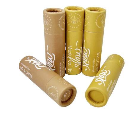 Eco-friendly round deodorizing paper tube cosmetic packaging box lip balm kraft paper cylindrical tube