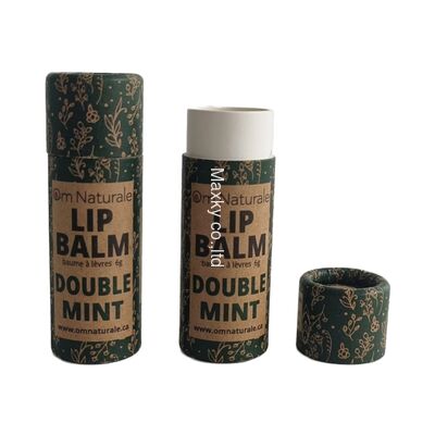 Custom-designed paper tubes suitable for packaging lip balm, cosmetics, and deodorants.