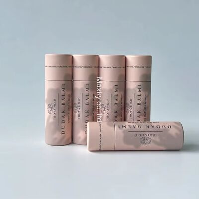 Biodegradable push-pull lip balm and deodorant tubes, push-pull cardboard cosmetic packaging cylinders