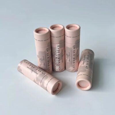 Biodegradable push-pull lip balm and deodorant tubes, push-pull cardboard cosmetic packaging cylinders
