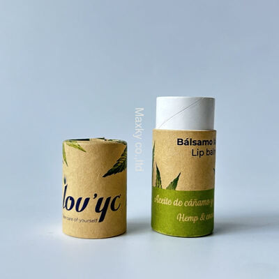 0.2 oz biodegradable kraft paper push-top lipstick/cosmetic container, suitable for lipsticks.