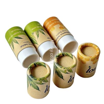 0.2 oz biodegradable kraft paper push-top lipstick/cosmetic container, suitable for lipsticks.