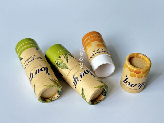 0.2 oz biodegradable kraft paper push-top lipstick/cosmetic container, suitable for lipsticks.