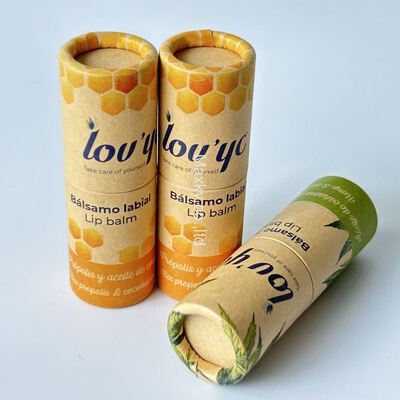 0.2 oz biodegradable kraft paper push-top lipstick/cosmetic container, suitable for lipsticks.