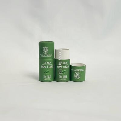 Wholesale eco-friendly custom cylindrical deodorant tubes, push-type lip balm paper tubes