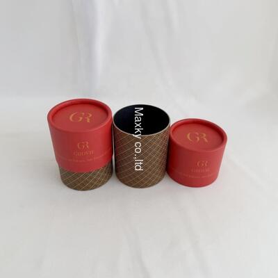 Red custom kraft paper tube socks, clothing cylindrical packaging, T-shirt paper cylindrical container