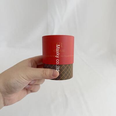 Red custom kraft paper tube socks, clothing cylindrical packaging, T-shirt paper cylindrical container