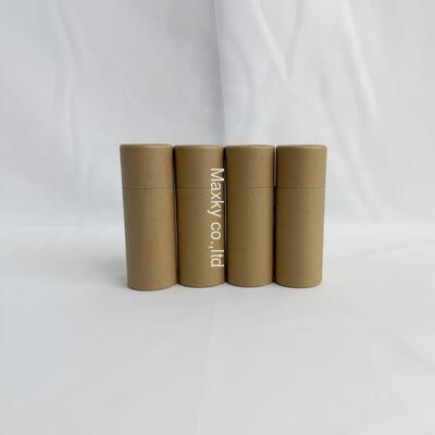 100% Biodegradable  Push up Lip Balm Tube Customized Deodorant Container Natural Kraft Cardboard Paper Tube