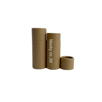 100% Biodegradable  Push up Lip Balm Tube Customized Deodorant Container Natural Kraft Cardboard Paper Tube