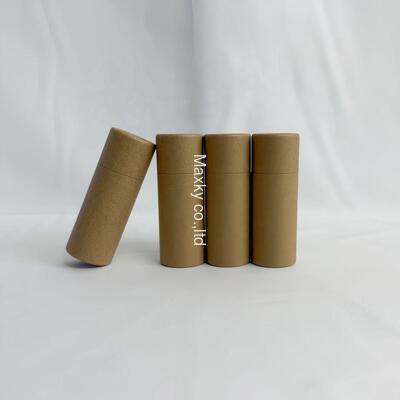100% Biodegradable  Push up Lip Balm Tube Customized Deodorant Container Natural Kraft Cardboard Paper Tube
