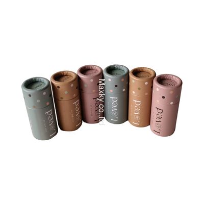 100% eco-friendly kraft paper lipstick tube, round, available in brown, pink and other colors, customizable.