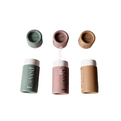 100% eco-friendly kraft paper lipstick tube, round, available in brown, pink and other colors, customizable.