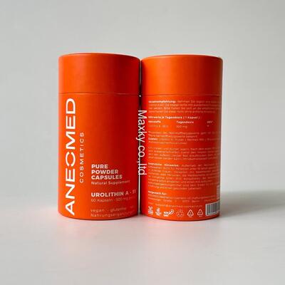 Biodegradable orange essential oil bottle packaging tubes, cardboard perfume and cosmetic paper tubes, custom tea paper tubes