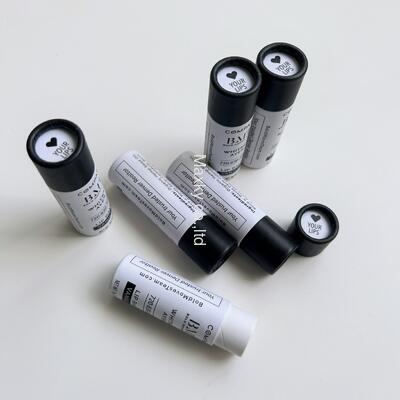 Eco-friendly, custom-designed plastic-free cosmetic kraft paper tubes, suitable for lip balms and face creams.