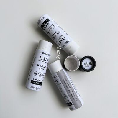 Eco-friendly, custom-designed plastic-free cosmetic kraft paper tubes, suitable for lip balms and face creams.