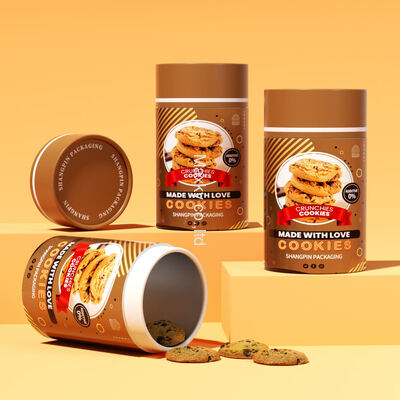 Biodegradable round cardboard boxes made of food-grade composite materials, suitable for chocolate, biscuits, candy, etc.