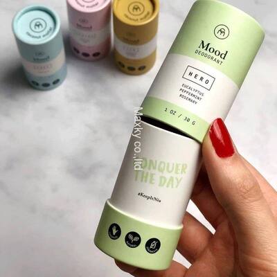 Biodegradable Cardboard Cylinder Tube Push up Packaging Container Deodorant Stick Tube Paper Packaging for Deodorant Stick