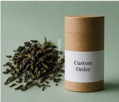 Recyclable Food-Grade Kraft Paper Tube  with Gold Print | Eco-Friendly Food Packaging