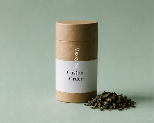 Recyclable Food-Grade Kraft Paper Tube  with Gold Print | Eco-Friendly Food Packaging