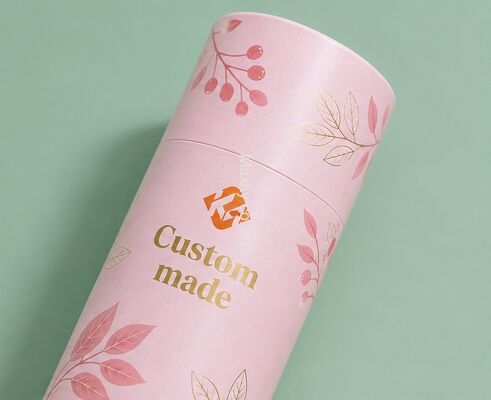 Food Grade Recyclable Kraft Round Paper Tube Gold Print  Food Packaging Paper Core
