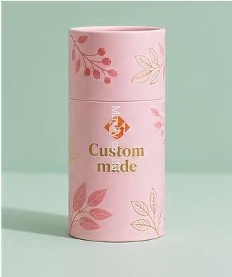Food Grade Recyclable Kraft Round Paper Tube Gold Print  Food Packaging Paper Core