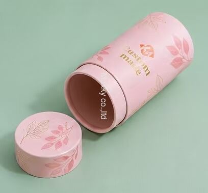 Food Grade Recyclable Kraft Round Paper Tube Gold Print  Food Packaging Paper Core