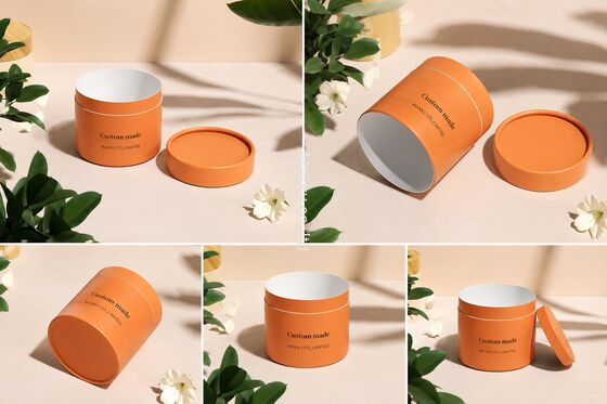 Eco-friendly Recyclable Kraft Paper Round Tube Food Grade Gold Printed Paper Core for Food Storage Packaging