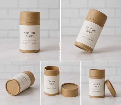 Recyclable Food Grade Kraft Paper Tube Custom Print Food & Tea Packaging