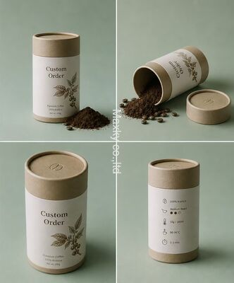 Eco Kraft Paper Canisters for Coffee Powder and Tea Packaging