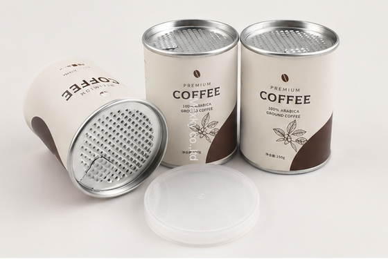 Custom Coffee Packaging Paper Can with Aluminum Foil Liner