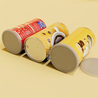 Eco-friendly paper cans seal tightly to preserve dry granular goods long-term.