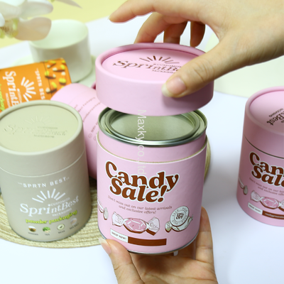 Tight Seal Biodegradable Paper Tube Packaging for Snacks, Powders & Drinks