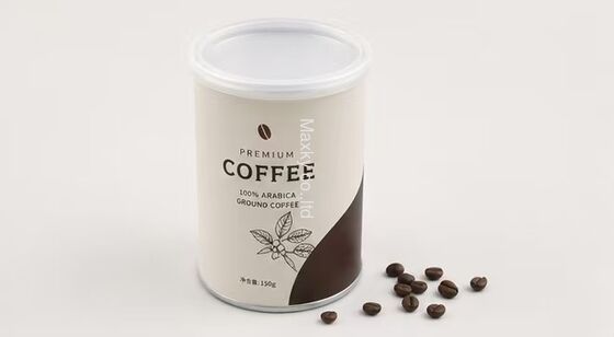 Custom-sized, eco-friendly round paper tubes with an easy-open ring cap.