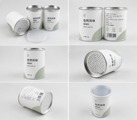 Custom-sized, eco-friendly round paper tubes with an easy-open ring cap.