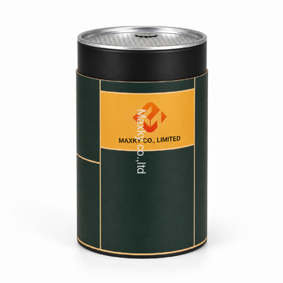 Round Paper Canister with Peel Off End for Coffee and Tea Packaging