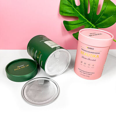 Custom Printed Paper Can with Peelable Lid for Powder Packaging