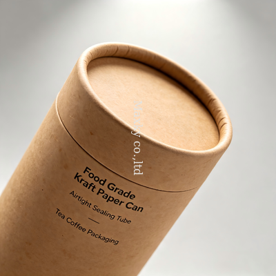 Food Grade Kraft Paper Can - Airtight Sealing Tube For Tea Coffee Packaging